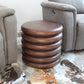 Haussmann Stacked Rings Sculptural Accent Table, Mocha, 20 in dia x 18 in H