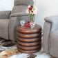 Haussmann Stacked Rings Sculptural Accent Table, Mocha, 20 in dia x 18 in H