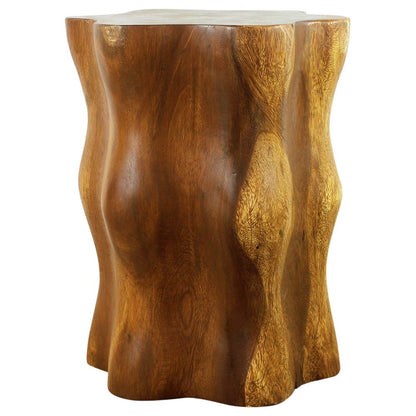 Haussmann Natural Stump Pedestal Table, Oak, 16 in dia x 20 in H