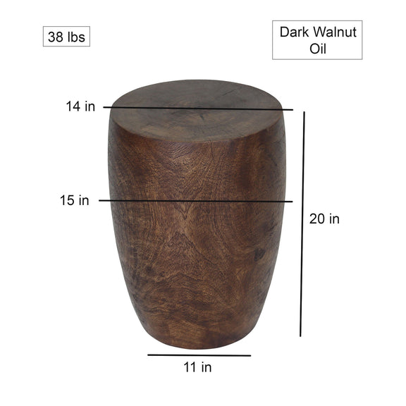 Haussmann Merlot Dark Walnut 14-inch round top, 20-inch height — dimensions