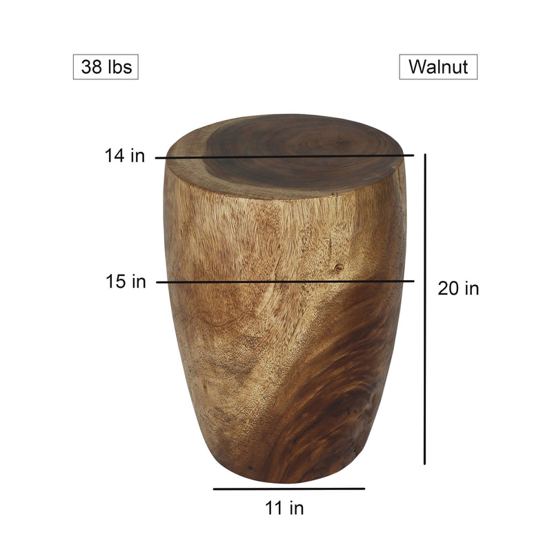 Haussmann Merlot Turned Pedestal Accent Table, Walnut, 15 in dia x 20 in H
