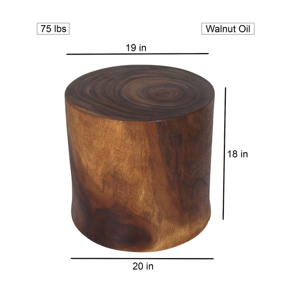 Haussmann Natural Stump 19 in DIA top x 18 in H Walnut — sizing