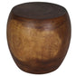 Haussmann Pouf Sculptural Stool, Walnut, 20 in dia x 18 in H
