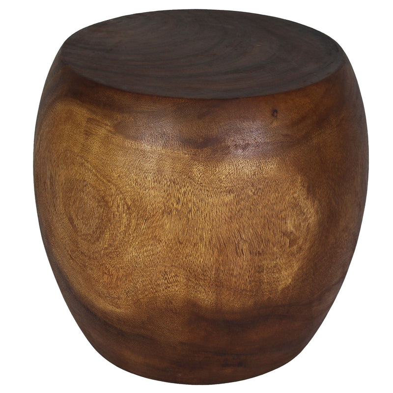 Haussmann Pouf Sculptural Stool, Walnut, 20 in dia x 18 in H