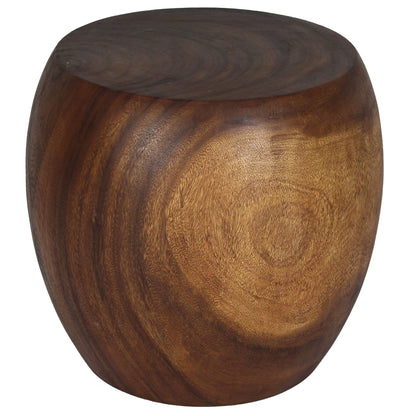 Accent Table MMP Pouf Stool 20 in D x 18 in H (16 T x 14 B) Walnut Oil