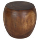 Haussmann Pouf Sculptural Stool, Walnut, 20 in dia x 18 in H