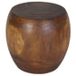 Haussmann Pouf Sculptural Stool, Walnut, 20 in dia x 18 in H