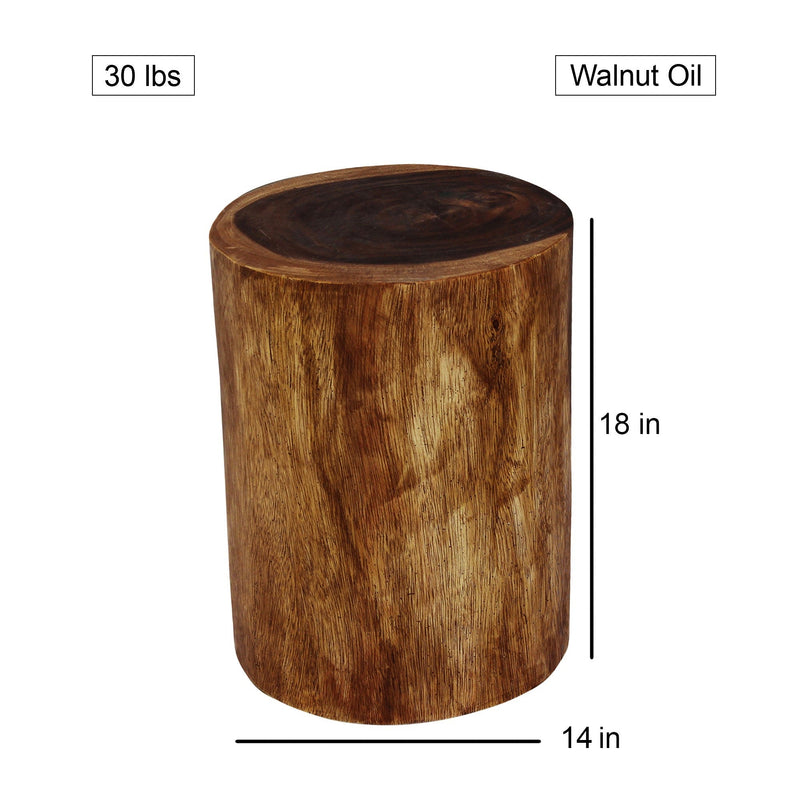 Haussmann Natural Stump 14 in DIA x 18 in H Walnut — sizing