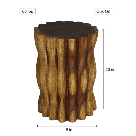 Haussmann Natural Stump 15 in DIA x 20 in H Oak — sizing