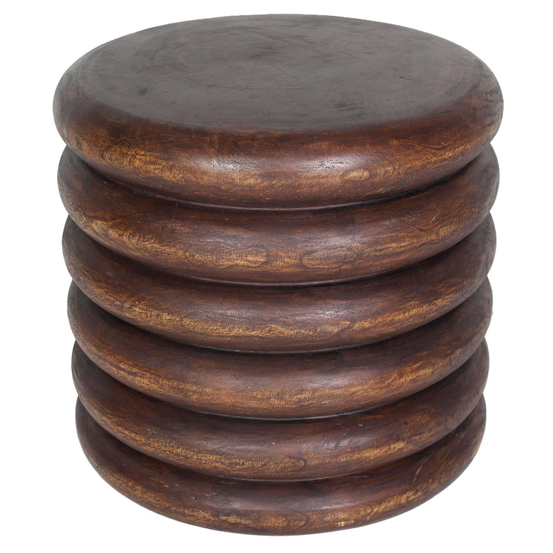 Haussmann Stacked Rings Sculptural Accent Table, Mocha, 20 in dia x 18 in H