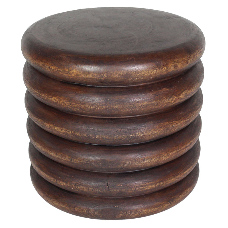 Haussmann Stacked Rings Sculptural Accent Table, Mocha, 20 in dia x 18 in H