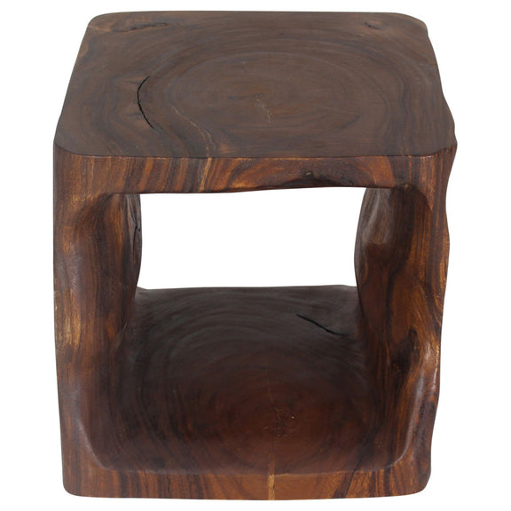 Haussmann Hollow Cube Accent & Sofa Table, Walnut, 16 x 16 x 16 in H