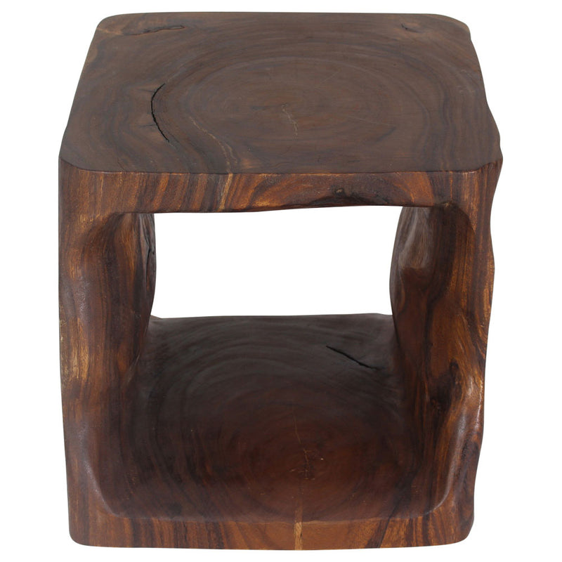 Haussmann Hollow Cube Accent & Sofa Table, Walnut, 16 x 16 x 16 in H