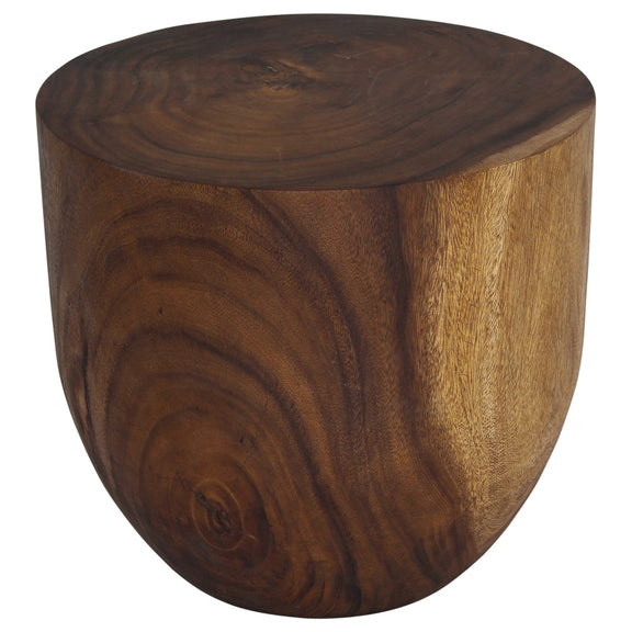 Haussmann Barrel Drum Solid Wood Accent Table - 20 in dia x 18 in H - Walnut