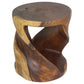 Haussmann Round Twist Pedestal Side Table, Walnut, 18 in dia x 20 in H