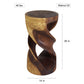 Haussmann Round Double Twist Pedestal Side Table, Walnut, 14 in dia x 26 in H, dimensions