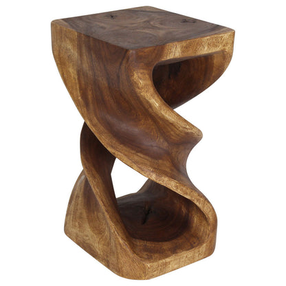 Haussmann Rectangular Double Twist Solid Wood End Table - 12 x 14 x 23 in - Walnut