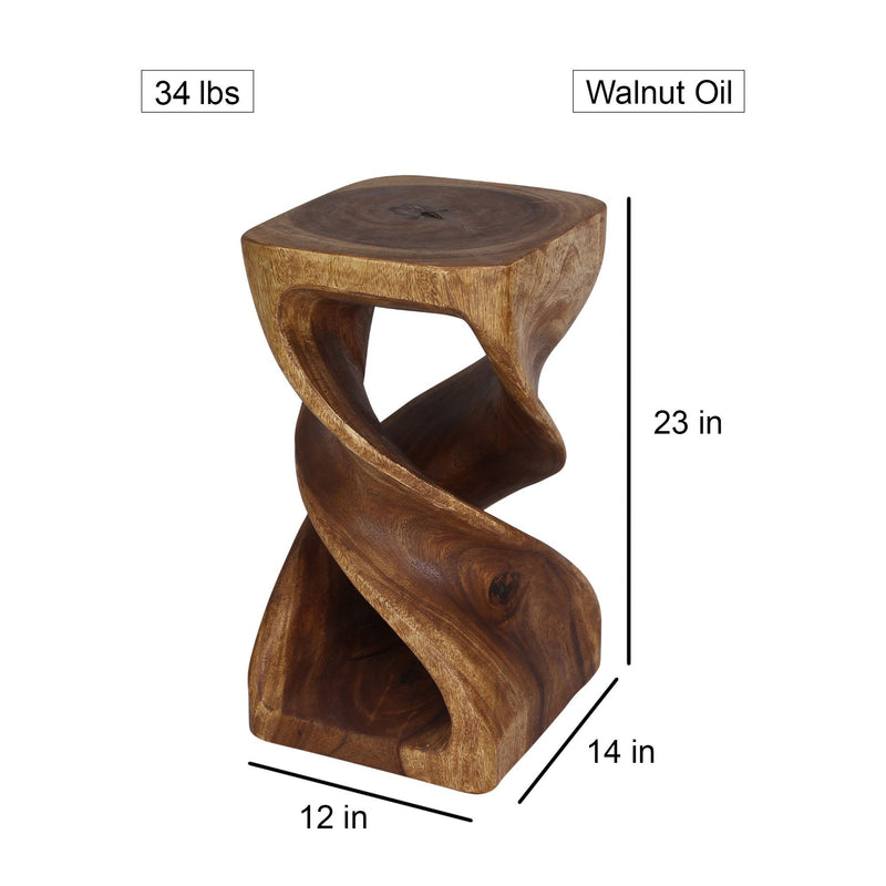 Haussmann Rectangular Double Twist Sculptural Table, Walnut, 12 x 14 x 23 in H