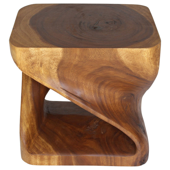 Haussmann Round Twist Pedestal Side Table, Walnut, 20 x 15 x 20 in H