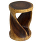 Haussmann Round Twist Pedestal Side Table, Walnut, 14 in dia x 20 in H