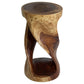 Haussmann Round Twist Solid Wood End Table - 14 in dia x 26 in H - Walnut