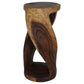 Haussmann Round Twist Pedestal Side Table, Walnut, 14 in dia x 30 in H