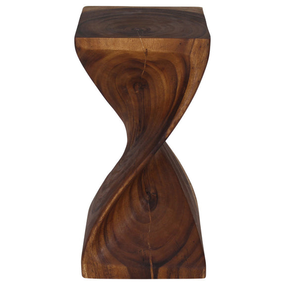 Haussmann Original Twist Solid Wood End Table - 12 x 12 x 24 in - Walnut