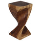 Haussmann Single Twist Pedestal Side Table, Walnut, 12 x 12 x 24 in H