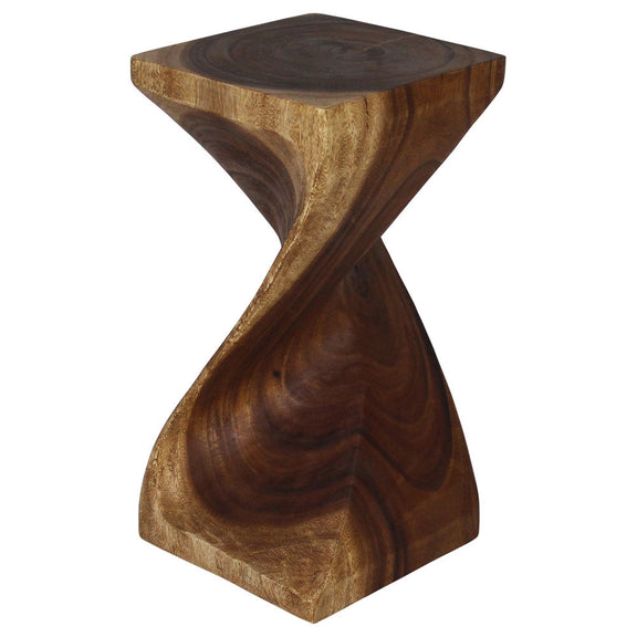 Haussmann Single Twist Pedestal Side Table, Walnut, 12 x 12 x 24 in H