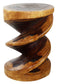 Haussmann Spiral Zig-Zag Sculptural Accent Table, Walnut, 15 in dia x 20 in H