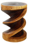 Haussmann Spiral Zig-Zag Sculptural Accent Table, Walnut, 15 in dia x 20 in H
