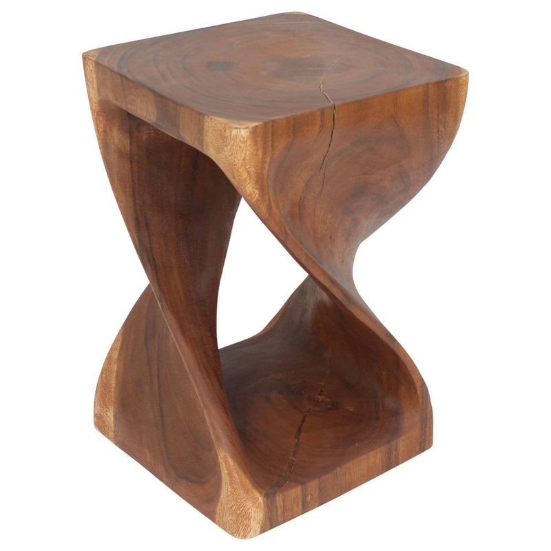 Haussmann Original Twist Pedestal Side Table, Cherry, 15 x 15 x 23 in H