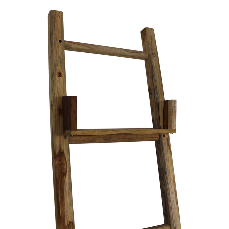 Haussmann Teak Towel Ladder, Adjustable Shelf, 18 x 64 in H