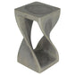Agate Grey Original Twist hand-carved wood end table, 10 x 10 x 18 inches, second angle showing the carved twist