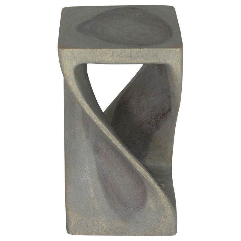 Haussmann Original Twist 10-Inch Hand-Carved Solid Wood End Table, Agate Grey, 10 x 10 x 18 in H