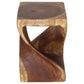 Walnut Original Twist hand-carved wood end table, 12 x 12 x 18 inches, second angle showing the carved twist