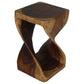 Walnut Original Twist hand-carved wood end table, 12 x 12 x 20 inches, product view