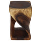 Walnut Original Twist hand-carved wood end table, 12 x 12 x 20 inches, second angle showing the carved twist