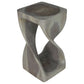 Agate Grey Original Twist hand-carved wood end table, 12 x 12 x 23 inches, product view