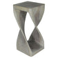Agate Grey Original Twist hand-carved wood end table, 12 x 12 x 26 inches, product view