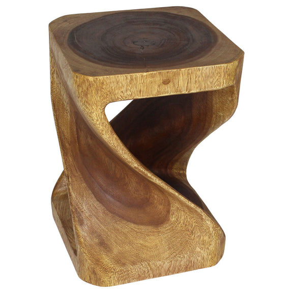 Haussmann Original Twist Solid Wood End Table - 14 x 14 x 20 in - Walnut