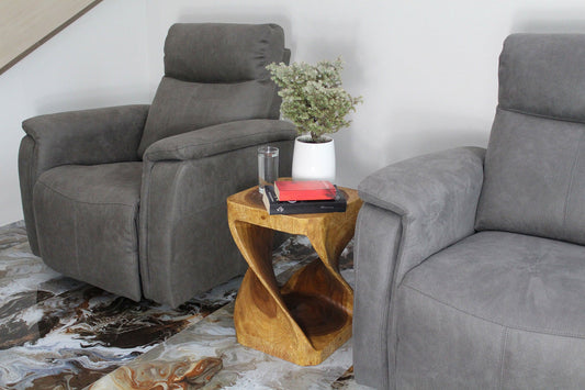 Haussmann Original Twist Pedestal Side Table, Walnut, 14 x 14 x 20 in H, in a room