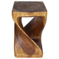Haussmann Original Twist Pedestal Side Table, Walnut, 14 x 14 x 23 in H