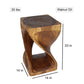 Haussmann Original Twist Pedestal Side Table, Walnut, 14 x 14 x 23 in H, dimensions
