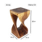 Haussmann Original Twist Pedestal Side Table, Walnut, 14 x 14 x 26 in H, dimensions