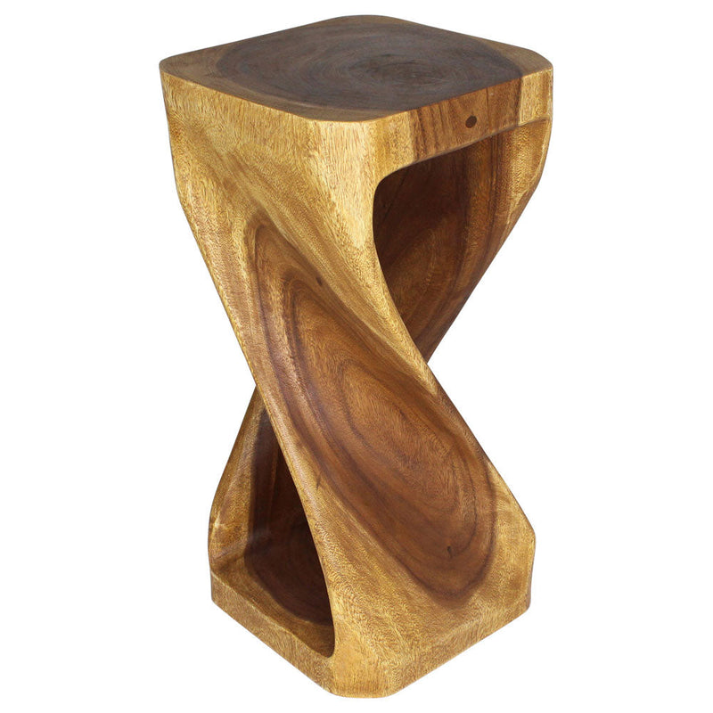 Haussmann Original Twist Pedestal Side Table, Walnut, 14 x 14 x 30 in H