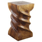 Haussmann Triple Twist Pedestal Side Table, Walnut, 12 x 12 x 22 in H