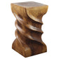 Haussmann Triple Twist Pedestal Side Table, Walnut, 12 x 12 x 22 in H