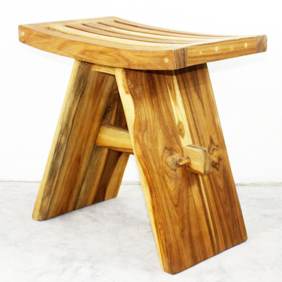 Haussmann Teak Shower Stool & Bath Bench, 18 L x 12 W x 18 in H