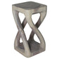 Haussmann Vine Twist Pedestal Side Table, Agate Grey, 12 x 12 x 22 in H